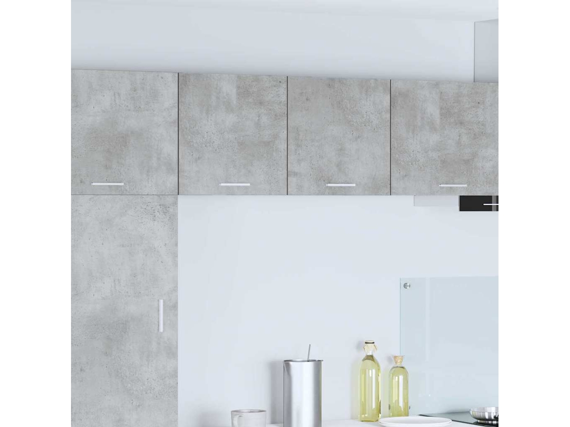 Vidaxl Armário Suspenso 2 Unid. Cinza Concreto E Branco