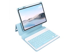 Lurelia Capa Com Teclado Bluetooth Para Ipad 9.7 2018/2017, Em Acrílico, Giratória, Azul Celeste