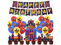 Decoração Para Festa De Aniversário Do Barcelona, ​​decoração Bolo Com Balão Da Bandeira Messi, Acessórios Barcelona