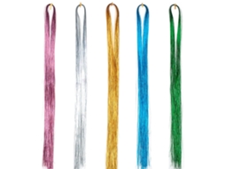 Tinsel Para Cabelo Kit Com Ferramentas 5 Cores 1000 Fios Resistentes Ao Calor Cabelo Brilhante Extensões De Cabelo Encantado