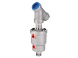 Válvula De Assento Angular Pneumática Aços Inox Dn20 3/4" Fêmea Com Indicador De Posição E Baixo Consumo De Ar