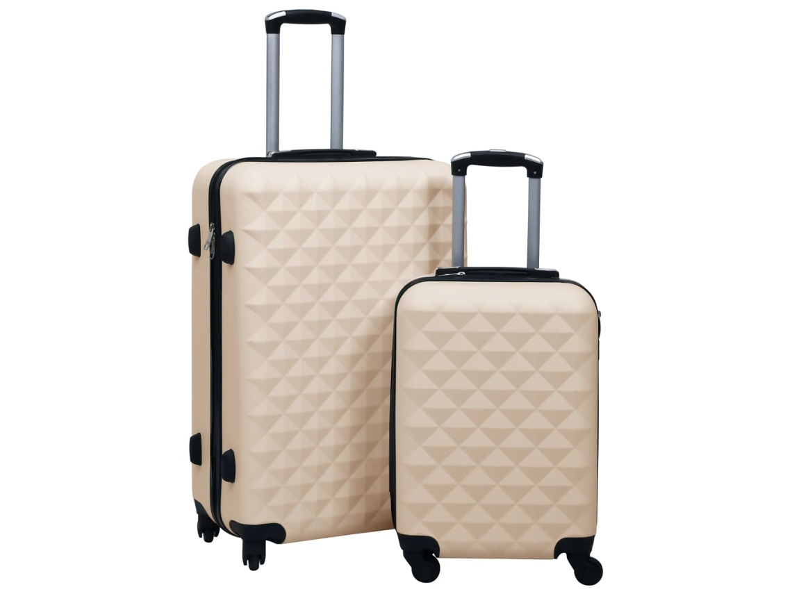 Vidaxl Conjunto De Tróleis Estojo Rígido 2 Pcs Abs Dourado
