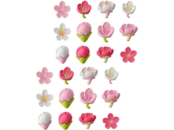 Conjunto Angoily de 48 tachinas de resina e metal com tema floral para quadros de cortiça, ideais para iluminar fotos e