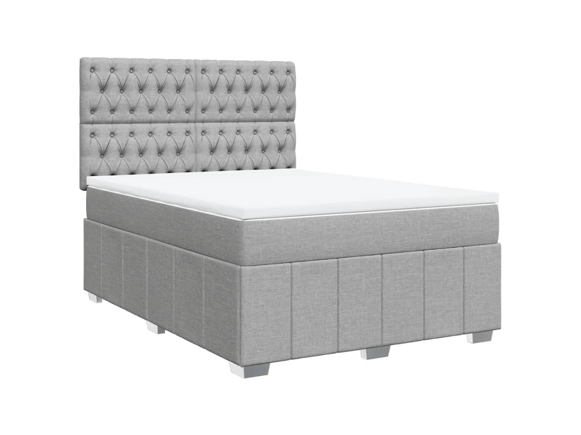 Box Spring Bed, Box Spring Beds Vidaxl Cinzeto Tecido (140 X 190 Cm)