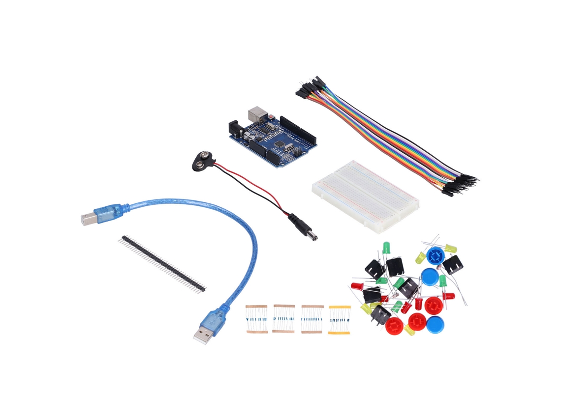 Kit Iniciante Para Placa De Desenvolvimento R3 Com Breadboard, Led, Fios E Botão - Ferramenta Diy Para Laboratórios Escolares