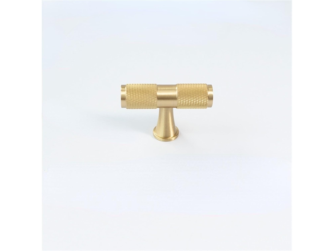 Puxador Moderno, Leve E Luxuoso, Em Latão Maciço Dourado Com Acabamento Serrilhado Texturizado, 1 Peça Cor C 1252t