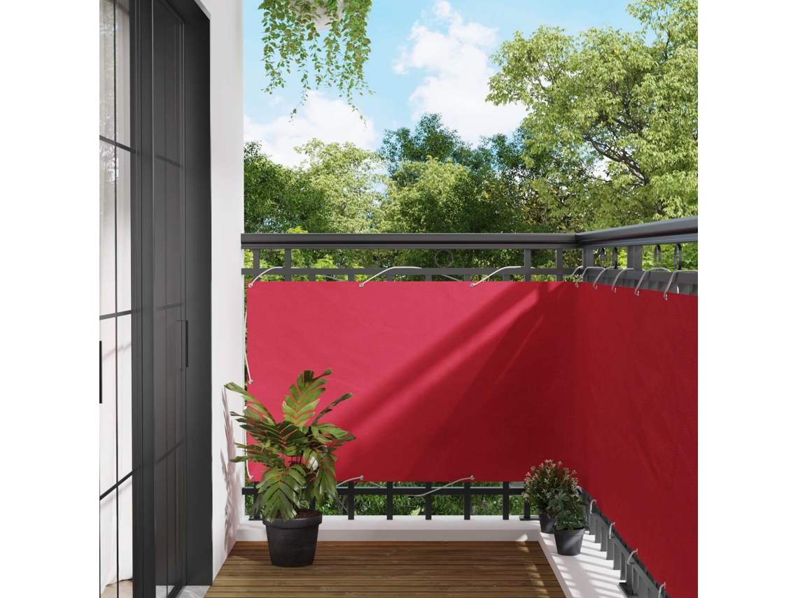 Vidaxl Tela De Varanda 90 X 700 Cm Tecido Oxford Retangular Borgonha