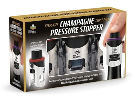 Triple Pack Vinho Champagne Savers Rolha De Pressão Com Seladores De Garrafa Com Mostrador De Data Bar Amigos