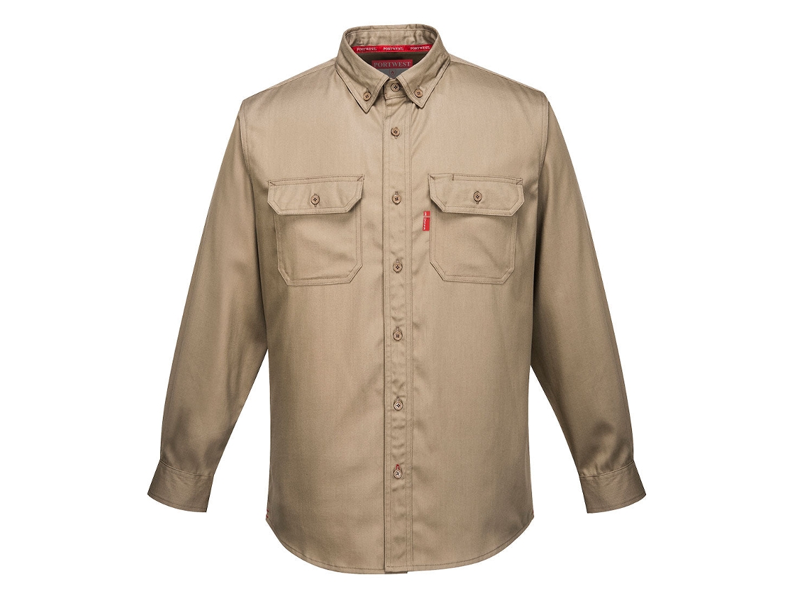 Camisa Bizflame 88/12 – Proteção E Estilo No Trabalho Cáqui / Xl