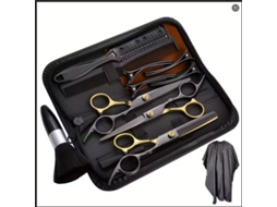 Kit De Tesoura De Corte Cabelo, 13pcs Ferramenta Profissional Para Corte De Cabelo (preto-dourado) Cuich