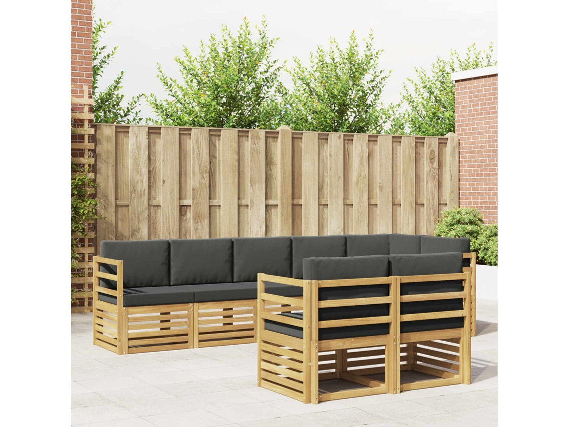 Vidaxl Conjunto De Sofás Para Exterior 8 Unid. Branco E Antracite