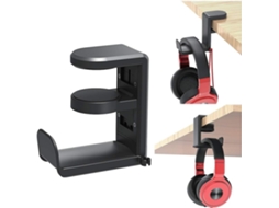 Suporte Preto 360° com Clip para Fone Ouvido Mesa Jogos ZYBLSSBB