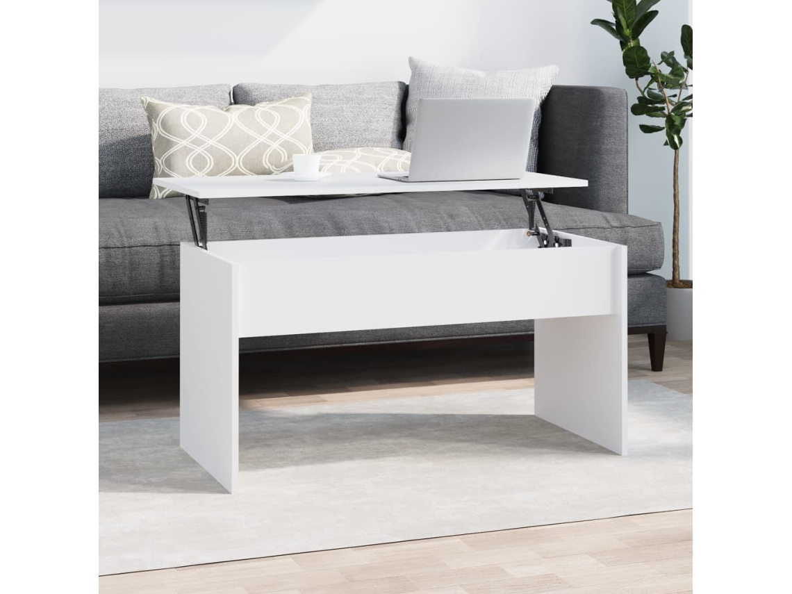 Vidaxl Mesa De Centro 102x50,5x52,5 Cm Madeira Processada Branco
