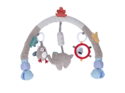 Arco de brinquedo para carrinho de bebê com clipe, desenvolvimento motor e sensorial, elefante de pelúcia para berço e moisés.