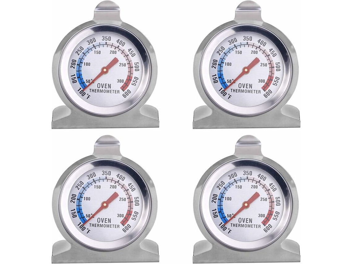 Termômetro De Forno Com Mostrador Grande Em Aço Inoxidável, 4 Peças, Faixa Temperatura 50°c A 300°c, Para Forno, Grelha E Churrasq Aquaforge