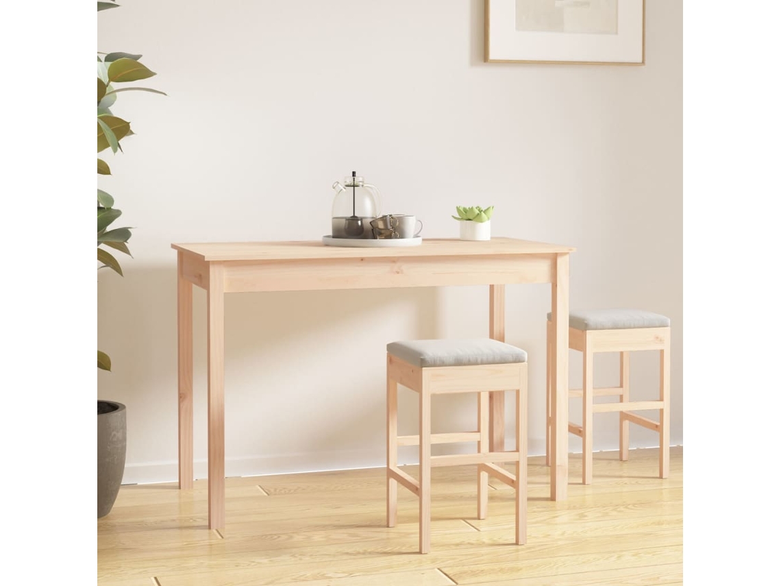 Vidaxl Mesa De Jantar 110x55x75 Cm Madeira De Pinho Maciça