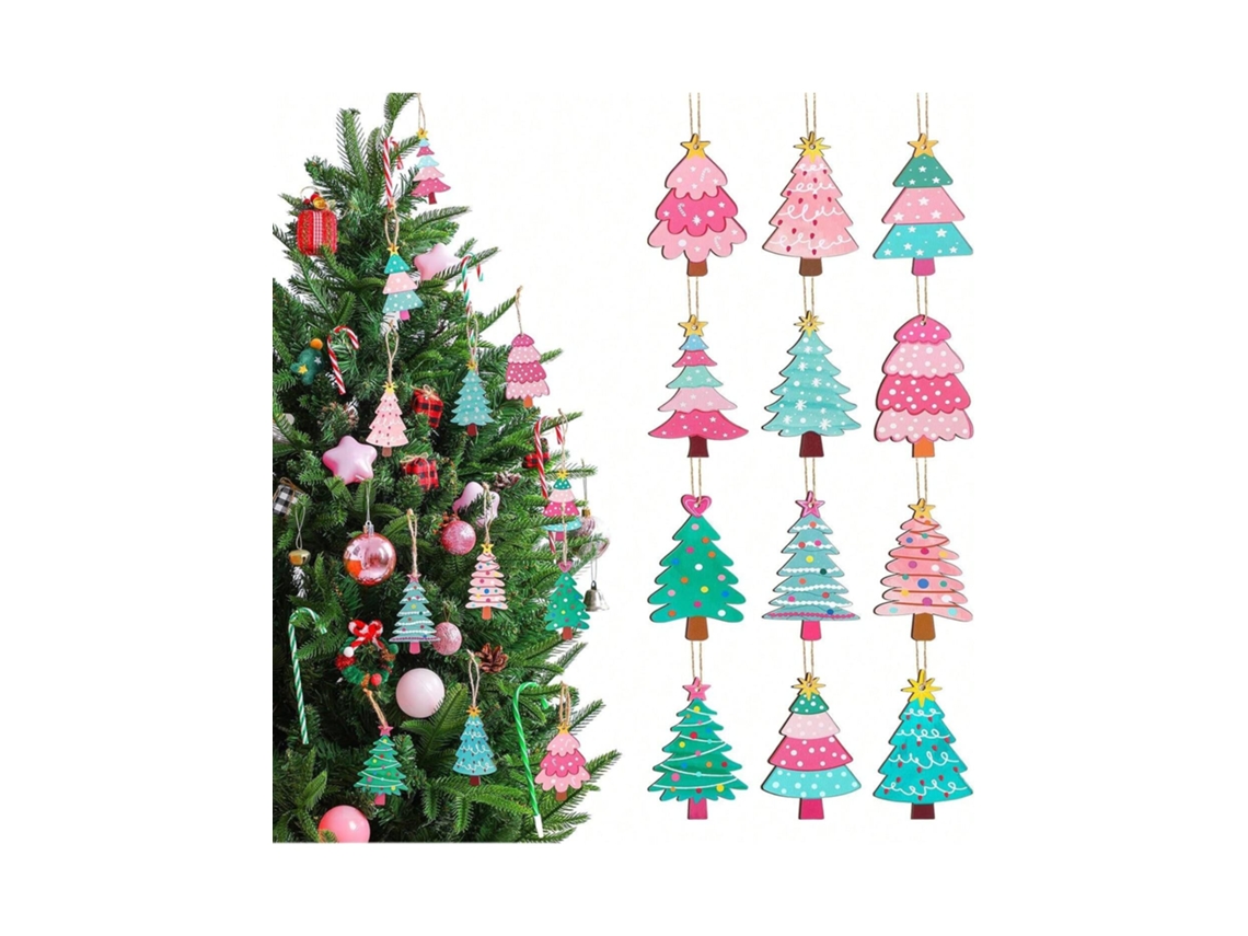 36 Enfeites De Natal Criativos E Coloridos Em Madeira Para Decoração De Casa E Festas. Igvtrade