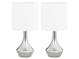 vidaXL Candeeiros de secretária ativados por toque 2 pcs branco E14