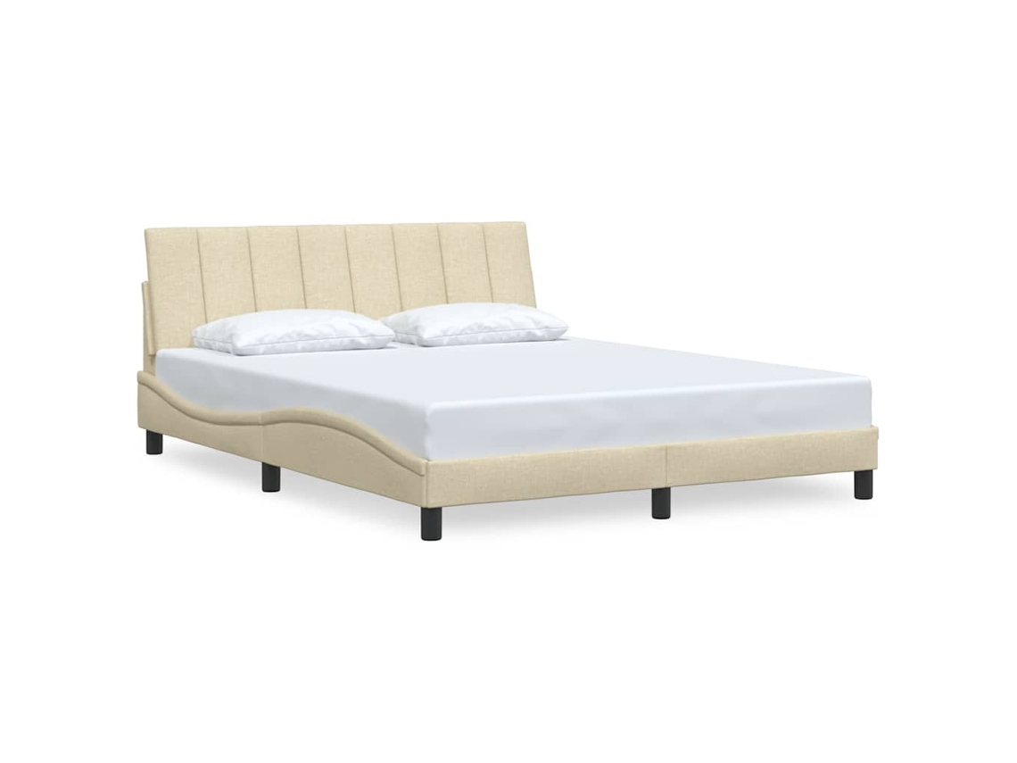 Bed Frame, Bed Frames Vidaxl Creme Tecido (160 X 200 Cm)