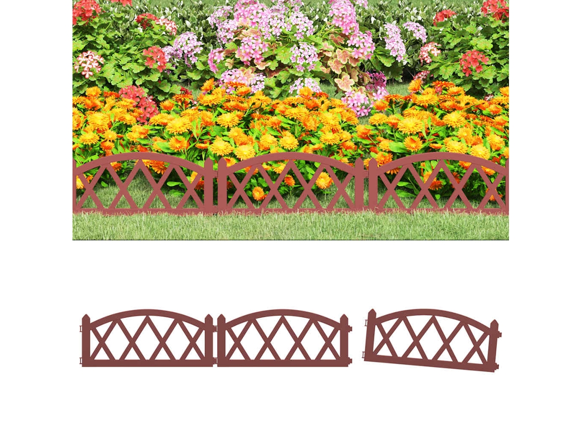 Vidaxl Bordas De Relvado 17 Pcs 10 M Pp Vermelho