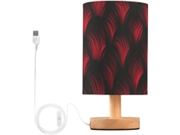 Abajur De Mesa Ruby Wave Para Quarto Infantil, Preto