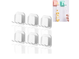 Porta escovas AQUAFORGE de Parede, Branco, 6 peças