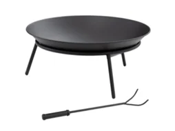 Fogueira Jardim de Ao Ar Livre com Ferro para Varanda Ø 47x21 Cm Preto
