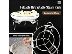 Cesto De Cozedura A Vapor Telescópico Em Aço Inoxidável - Rack Dobrável Para Legumes E Arroz