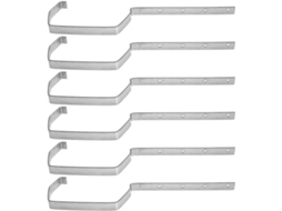 Conjunto De 6 Suportes Ferro Para Calhas, Resistentes Às Intempéries E Que Previnem O Empenamento, Na Cor Prata, Ideais