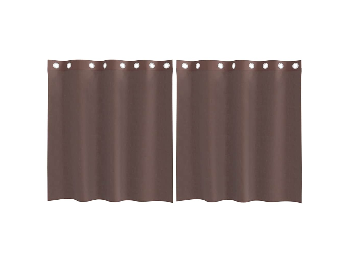 Maison Exclusive - Cortinas De Voile Com Ilhós 2 Pcs Castanho 140x140 Cm