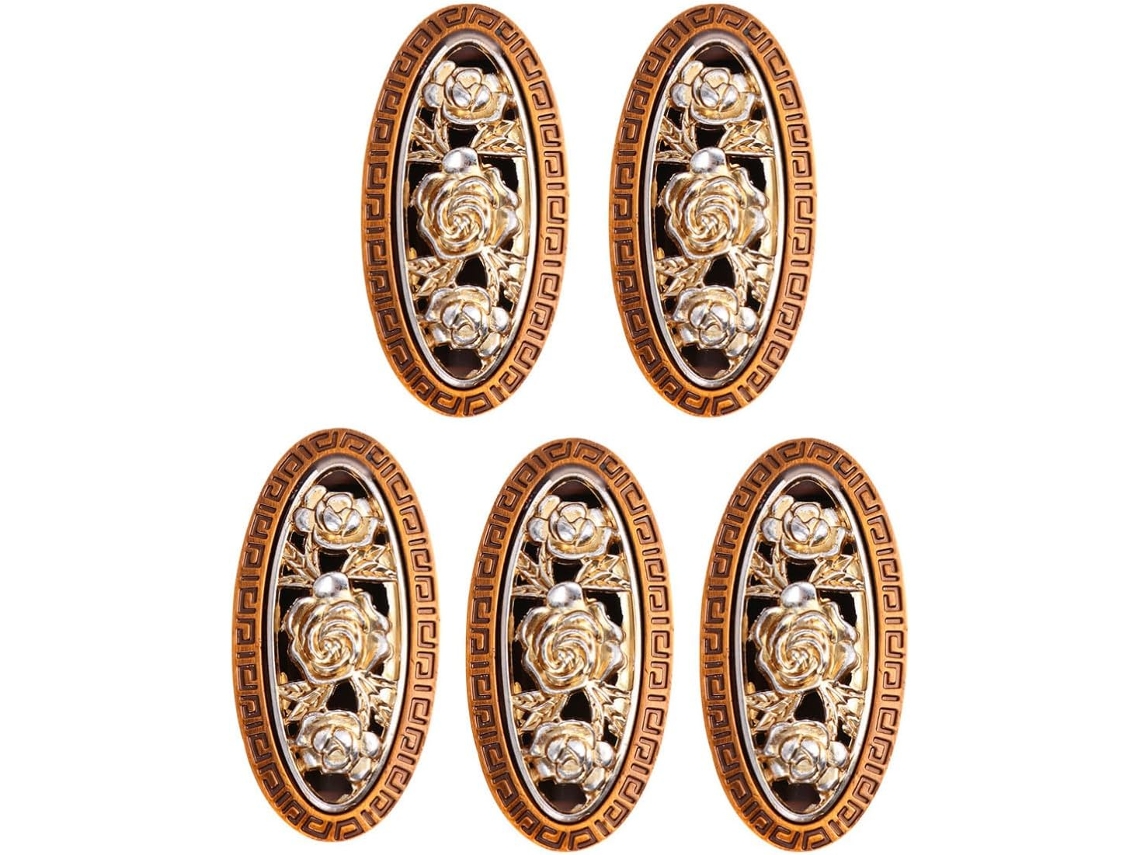 Conjunto De 5 Puxadores Vintage Em Liga Zinco Marrom Para Armários, Ideais Para Uso Interno, Perfeitos Como Puxadores E