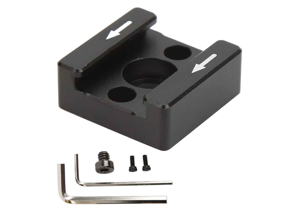 Cold Shoe Mount Aluminium Alloy Cold Shoe Mount Adapter With 1/4 Screws For Monitor Microphone Fill Light Flash LAXISCREED