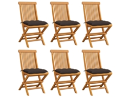 Folding Chair, Folding Chairs Vidaxl Cinzento-acastanhado Teca (n/a)