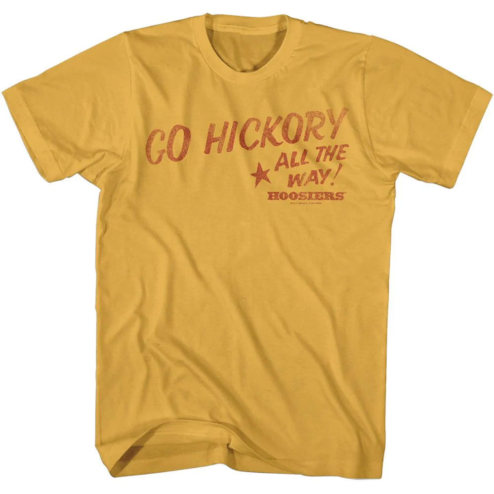 Unisex Adult T-shirt Rockinstone Hoosiers Movie Go Hickory Solid Ginger Sizem