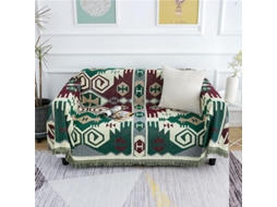 Manta De Sofá Com Pompons Padrão Étnico Geométrico Retro Multiuso 130x180cm