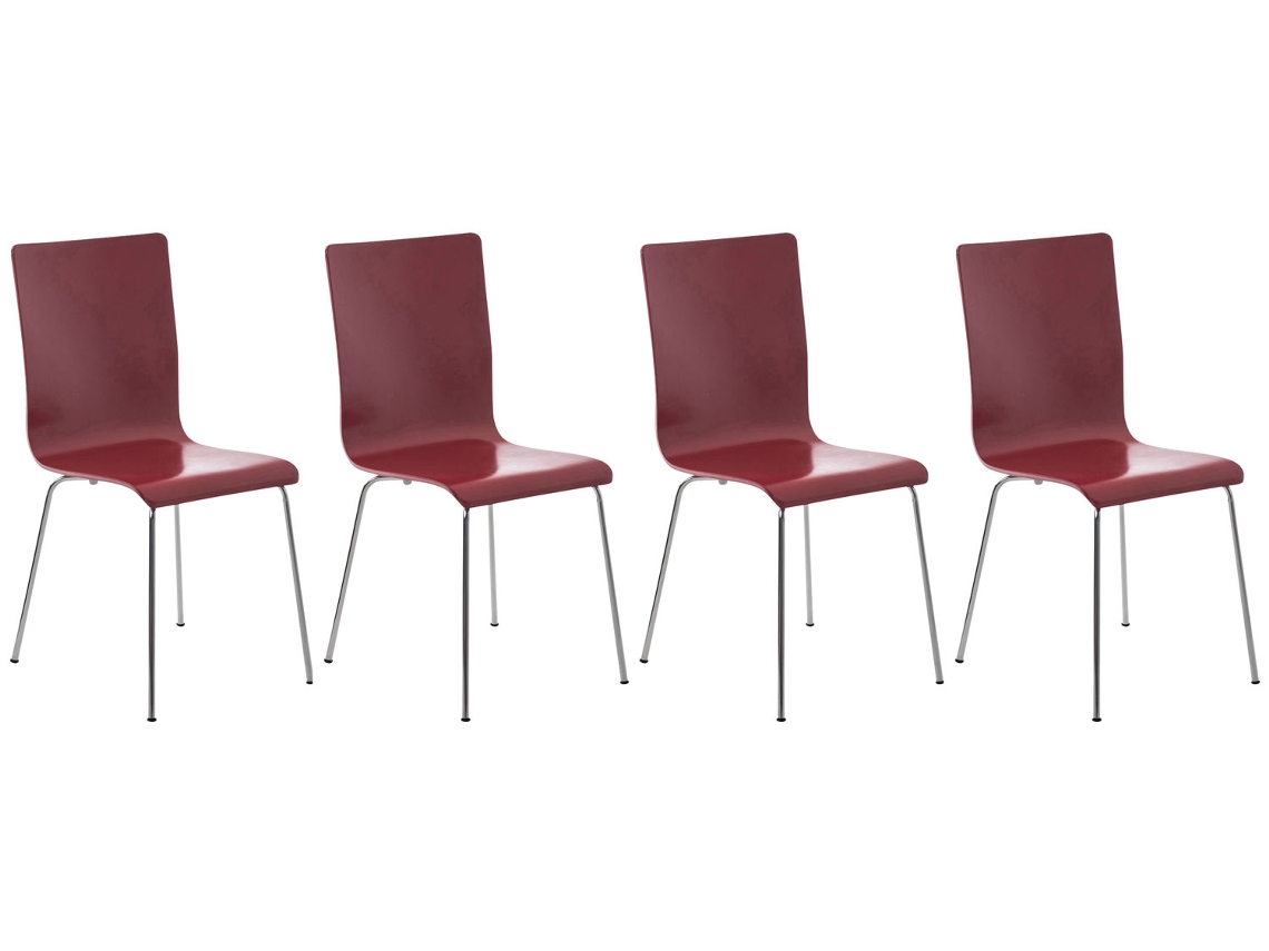 Conjunto de 4 cadeiras de sala de espera PEPE vermelho CLP