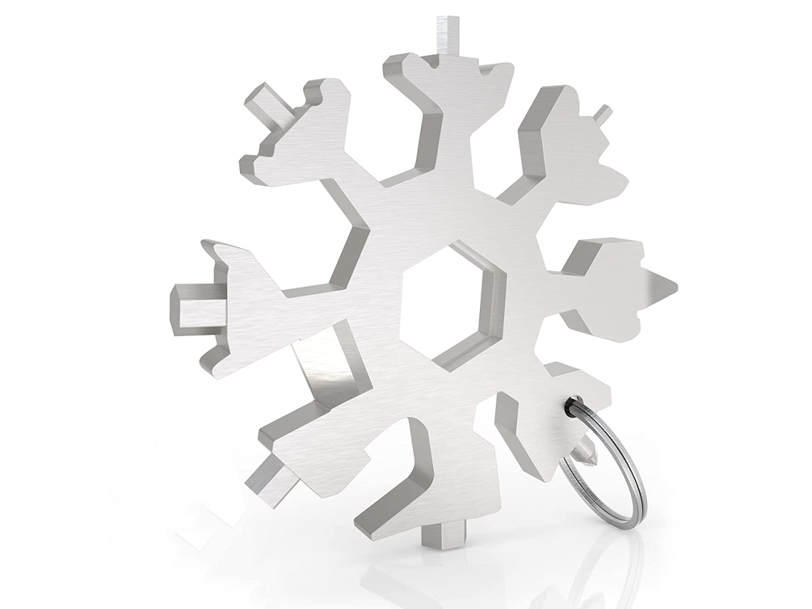 Ferramenta Multifuncional Portátil Snowflake 18 Em 1 Aço Inoxidável, Super Resistente