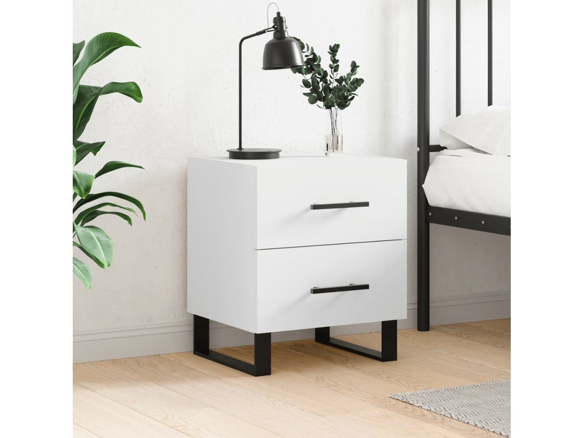 Vidaxl Mesa De Cabeceira 40x35x47,5 Cm Derivados De Madeira Branco