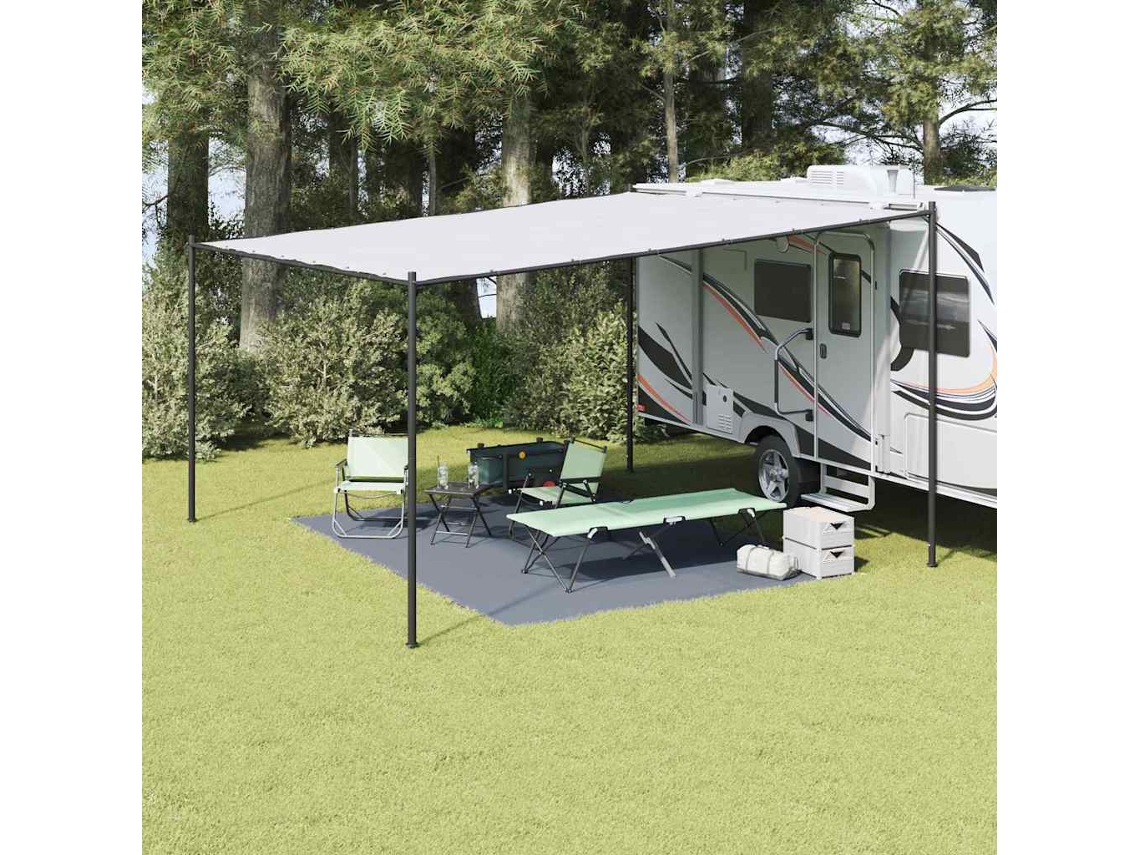 Vidaxl Tapete Para Barraca Azul E Cinza 400 × 300 Cm Polietileno