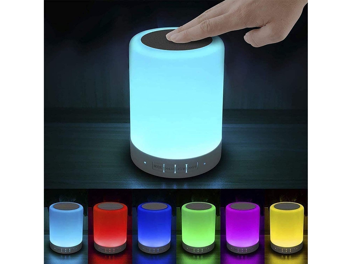 Abajur De Cabeceira Touch - Com Alto-falante Bluetooth, Cor Noturna Regulável SUNNY SPACES
