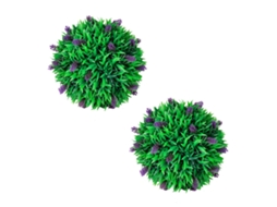 Vidaxl Conjunto De 2 Bolas De Buxo Artificiais Com Lavanda 30 Cm
