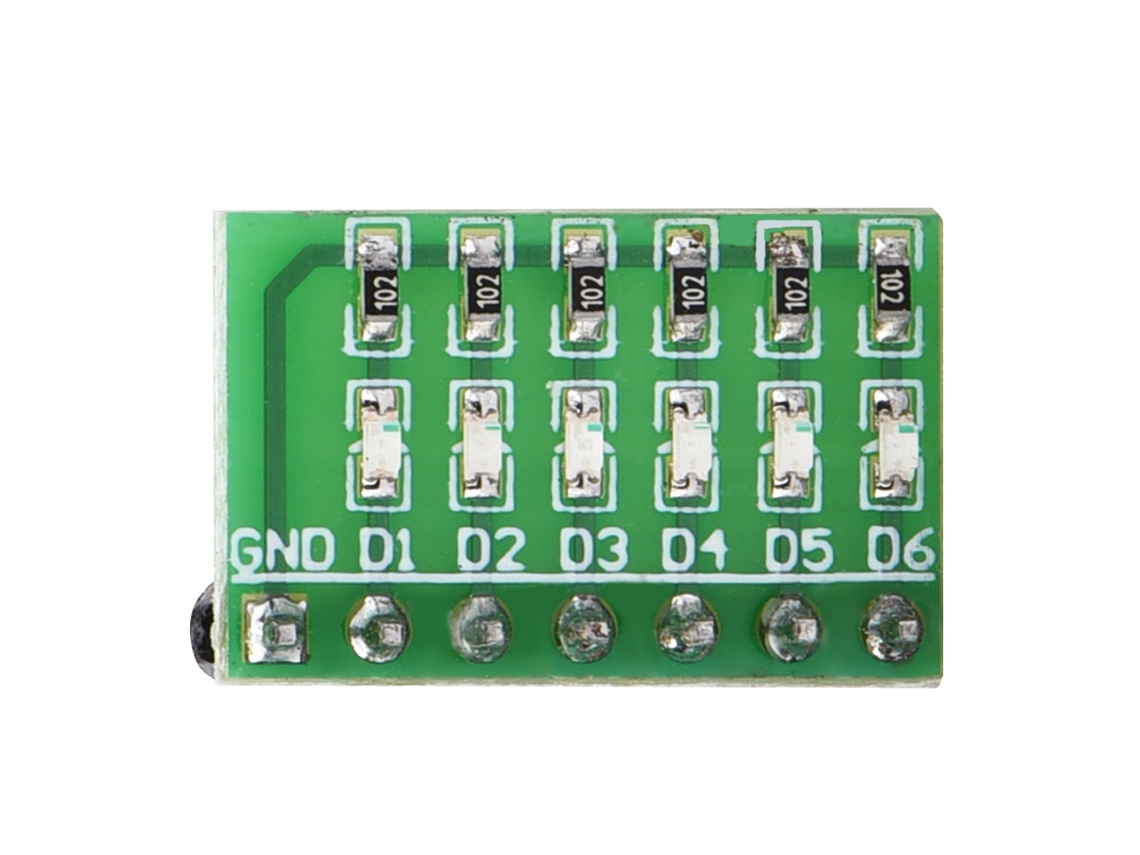 Módulo Indicador Led Azul 6 Bits 3.3v 5v 12v para Avr Fpga Mcu