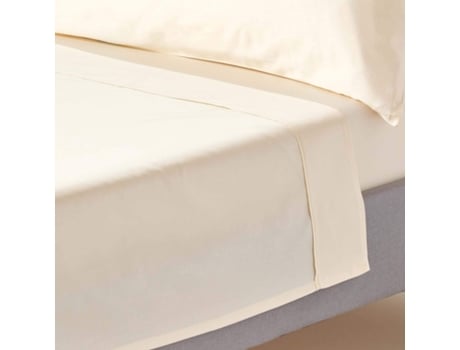 Homescapes Cream Organic Cotton Flat Sheet 400 Tc, 230 X 255 Cm