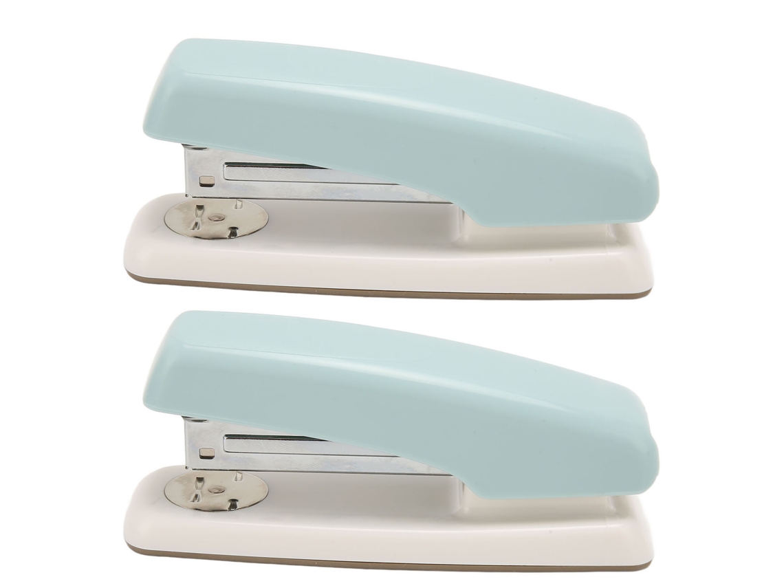 2 Grampos De Papel De Mesa Multifuncionais, Capacidade Para 20 Folhas, Design Ergonômico Rotativo, Azul, Para Escritório, Escola E Uso Doméstico