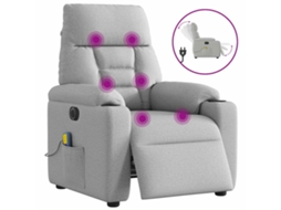 Poltrona de massagens elétrica VIDAXL Cinzeto Tecido