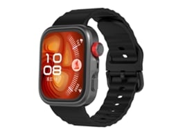 Bracelete para Huawei Watch Fit 4 Pro / Fit 4 / Fit 3 Silicone com Textura Ondulada e Cor Sólida Preta XIAOMOYU