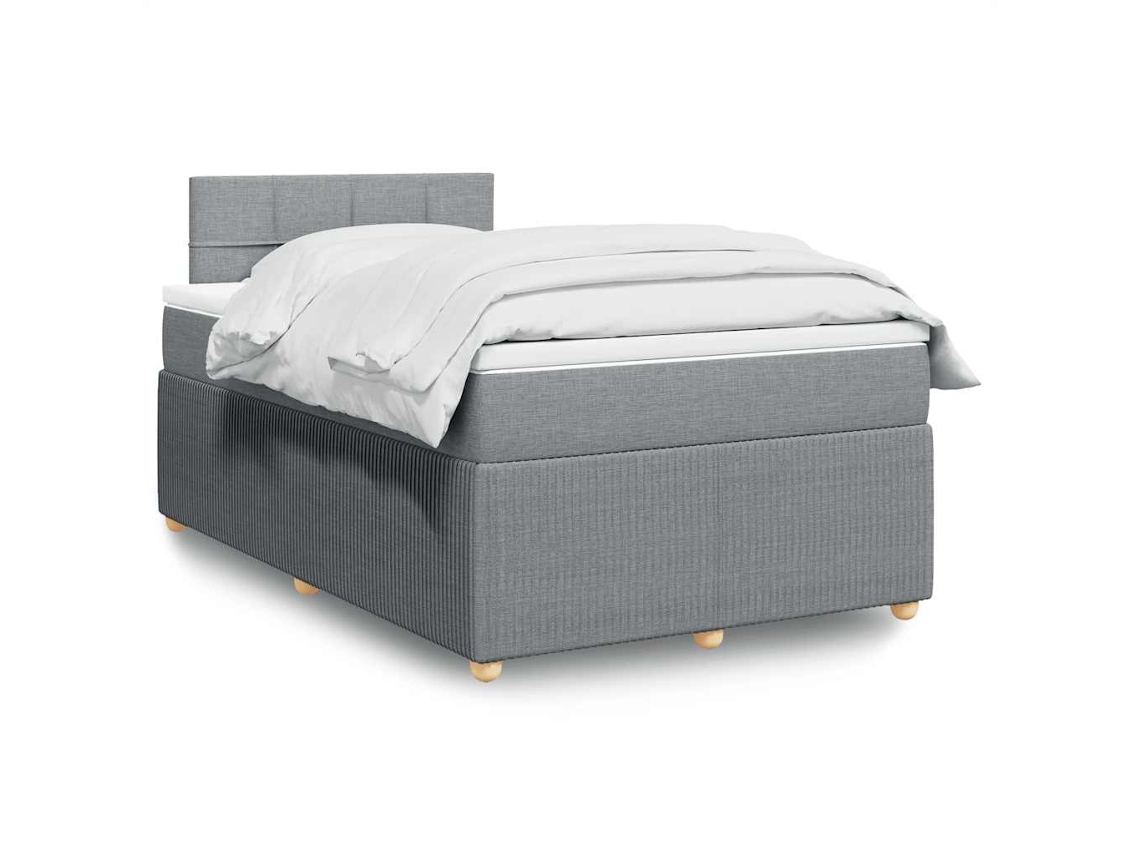 Vidaxl Cama Boxspring com Colchão 120x190 Cm Tecido Cinzento claro