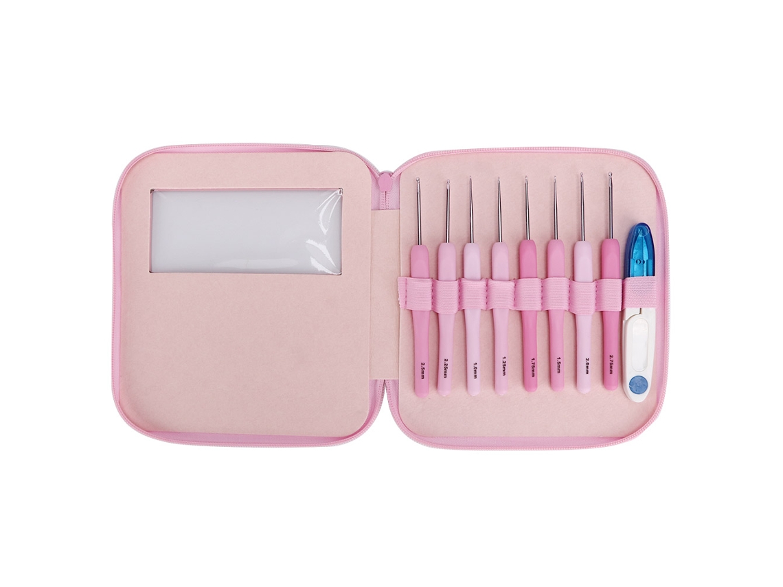 Kit Gancho Crochê Plástico Macio 8 Peças Casa