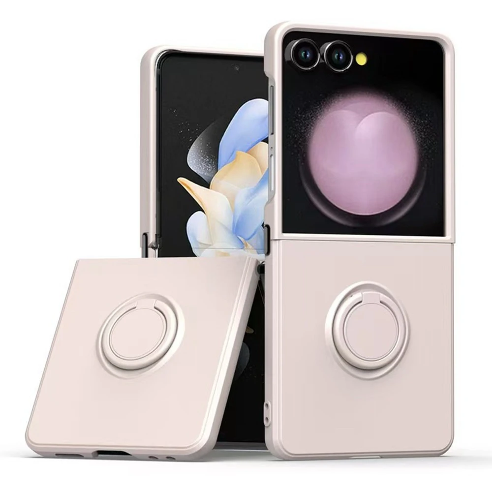 (rosa, Galaxy Z Flip3 5g) Capa De Celular Elegante Em Silicone Fosco, Resistente A Impactos, Com Suporte Magnético Para Carro.