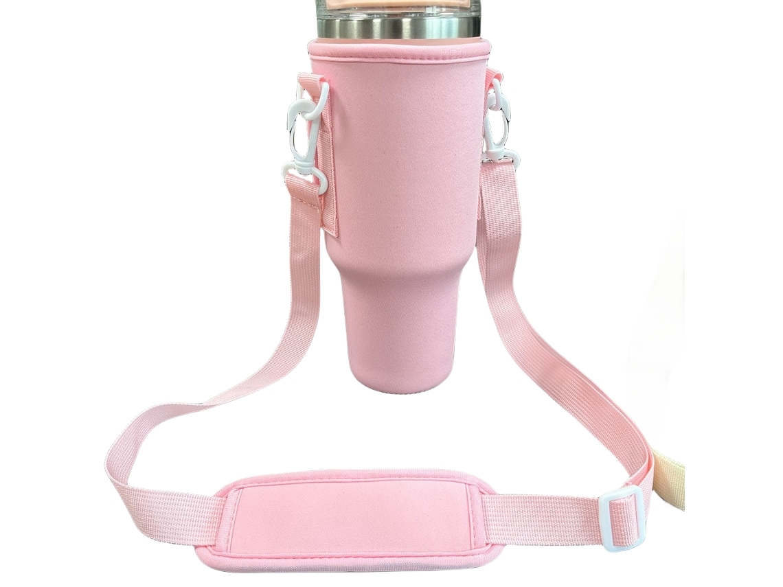 Suporte para Garrafa de Água com Alça Rosa